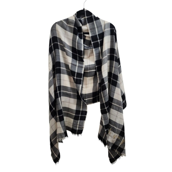 Kate Spade New York Woodland Plaid Wool Gold signature Scarf MSPR $128 - Picture 3 of 10